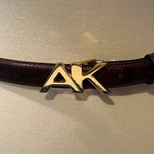 Vintage NEW Anne Klein LOGO Dark Brown Belt Size Medium